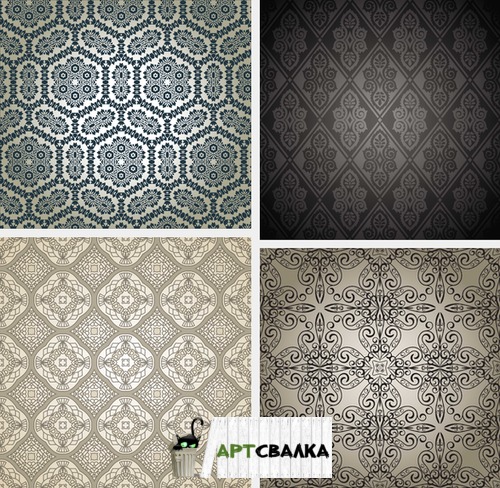 Бесшовные фоны старых узоров | Seamless backgrounds of old patterns